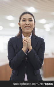 Businesswoman Hands Clasped