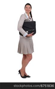 businesswoman holding a briefcase