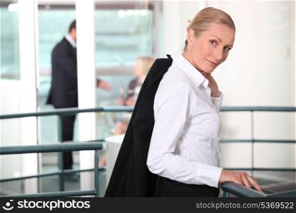 Businesswoman in a hall