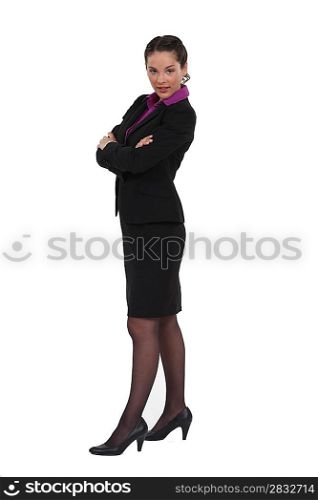 Businesswoman in a skirt suit