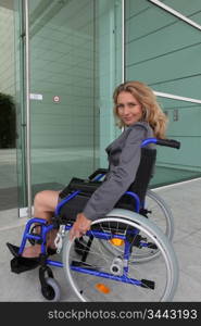 Businesswoman in a wheelchair