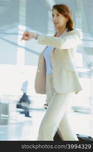 Businesswoman in airport terminal