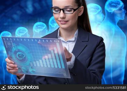 Businesswoman in artificial intelligence concept