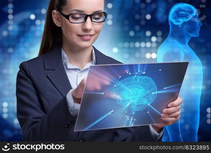 Businesswoman in artificial intelligence concept