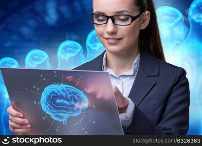 Businesswoman in artificial intelligence concept