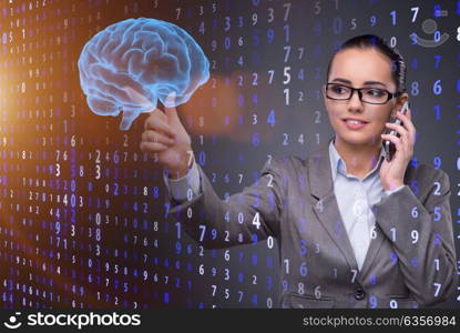 Businesswoman in artificial intelligence concept