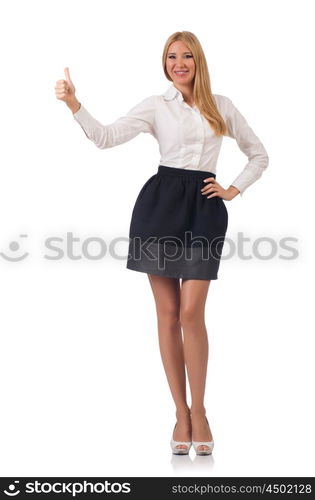 Businesswoman in business concept isolated on white