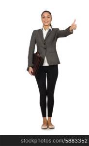 Businesswoman in business concept isolated on white