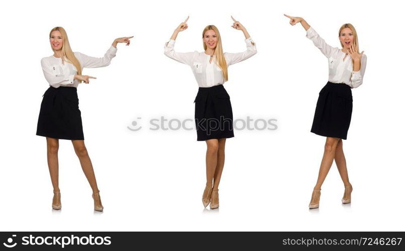 Businesswoman in business concept isolated on white