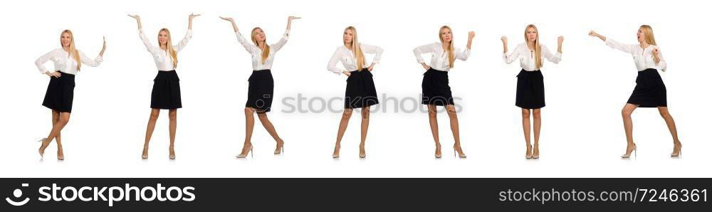 Businesswoman in business concept isolated on white