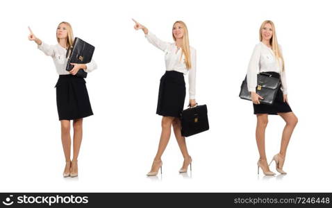 Businesswoman in business concept isolated on white