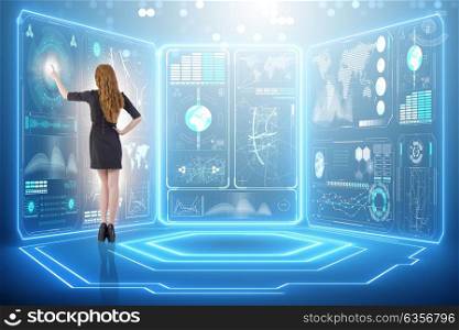 Businesswoman in global business concept