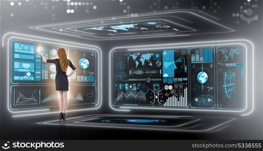 Businesswoman in online trading concept