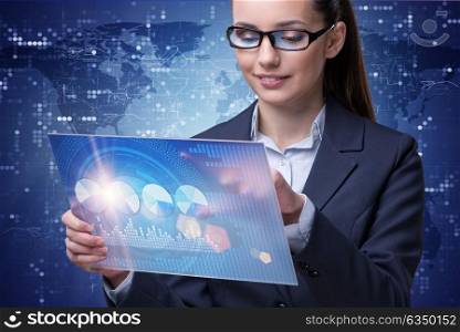 Businesswoman in stock exchange trading concept