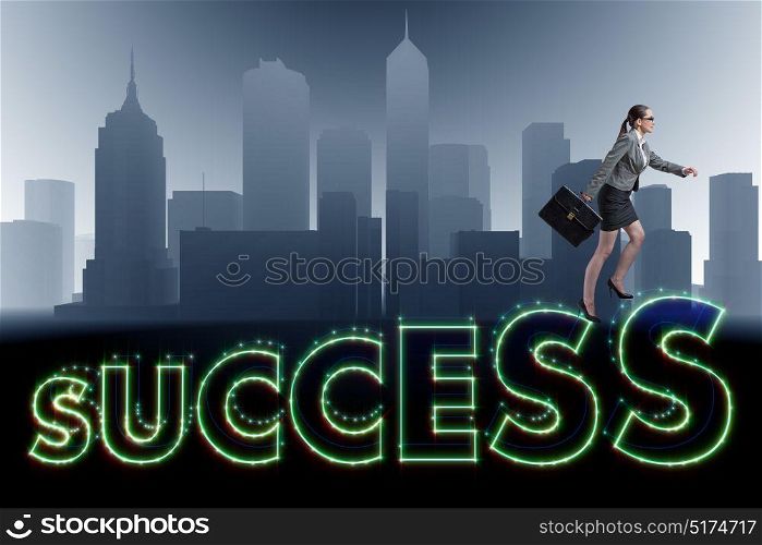 Businesswoman in success business concept