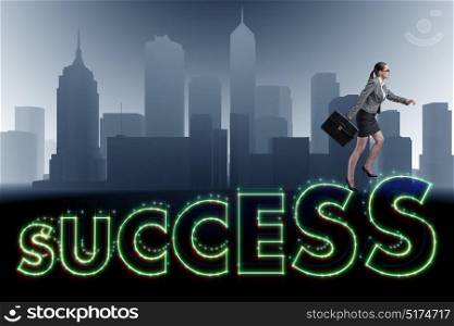 Businesswoman in success business concept