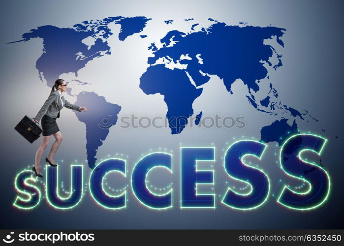 Businesswoman in success business concept