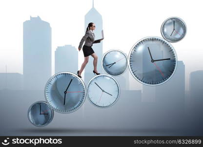 Businesswoman in time management concept