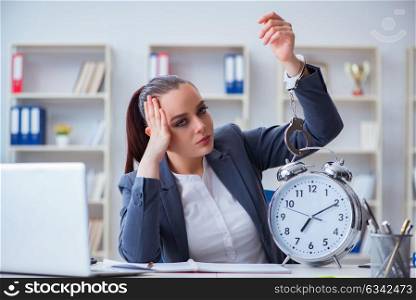 Businesswoman in time management concept