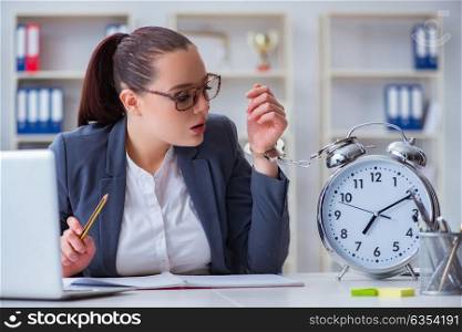 Businesswoman in time management concept