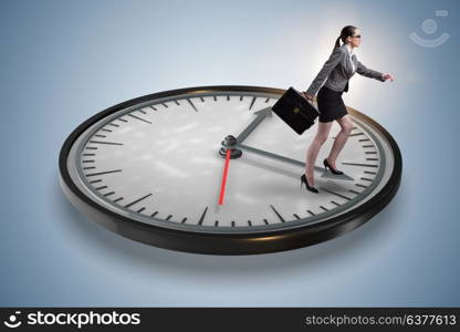 Businesswoman in time management concept