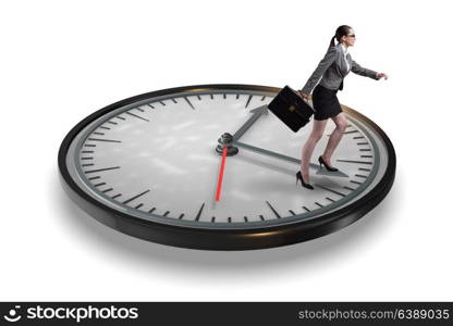 Businesswoman in time management concept