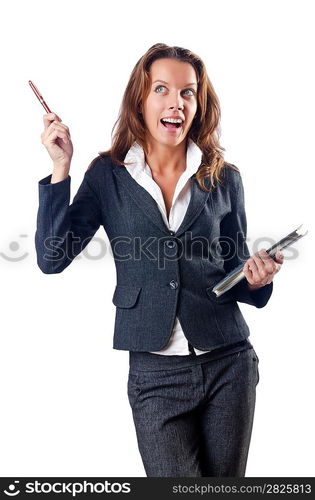 Businesswoman isolated on the white