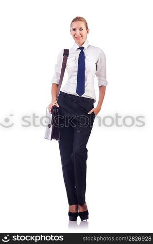 Businesswoman isolated on the white