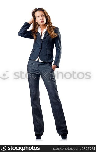 Businesswoman isolated on the white