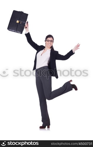 Businesswoman isolated on the white