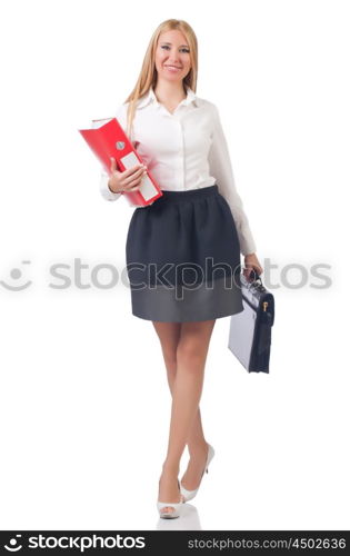 Businesswoman isolated on the white