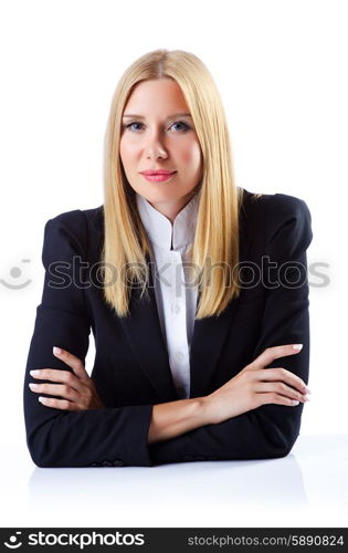 Businesswoman isolated on the white