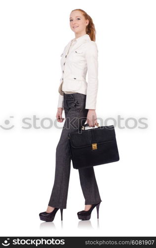 Businesswoman isolated on the white