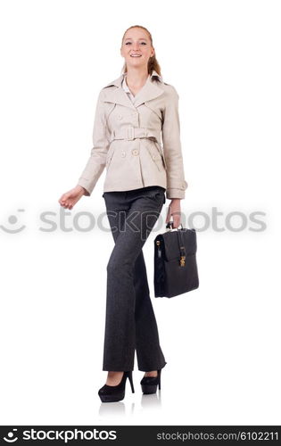 Businesswoman isolated on the white