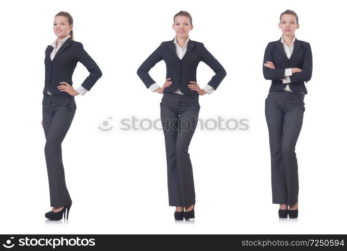 Businesswoman isolated on the white