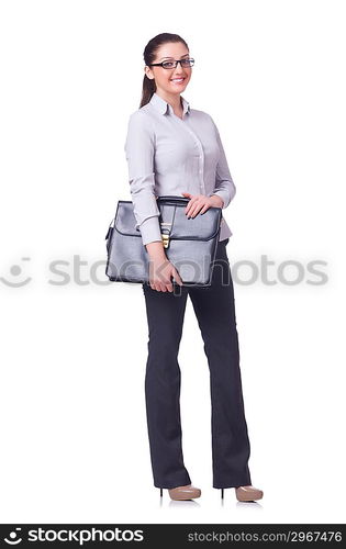 Businesswoman isolated on the white background