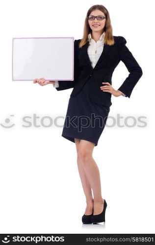 Businesswoman isolated on the white background