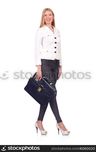 Businesswoman isolated on the white background