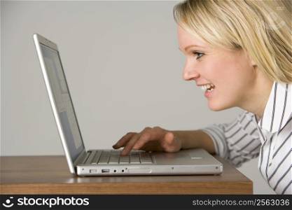 Businesswoman Looking At Laptop