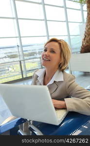 Businesswoman on laptop