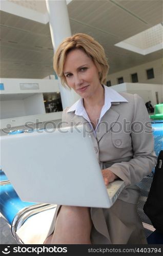 Businesswoman on laptop