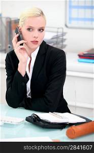 Businesswoman on mobile phone