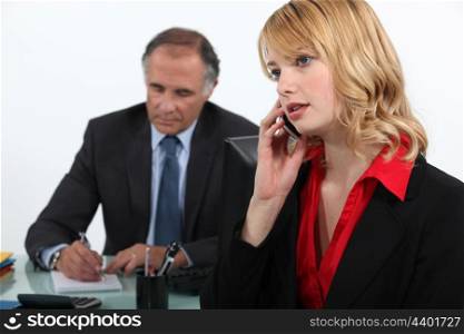 Businesswoman on the phone in office