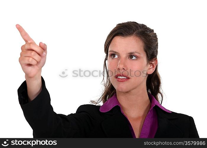 businesswoman pointing at something