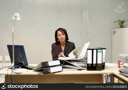 Businesswoman reading document