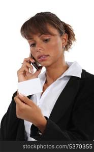 Businesswoman ringing number