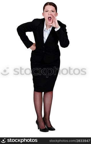 Businesswoman shouting