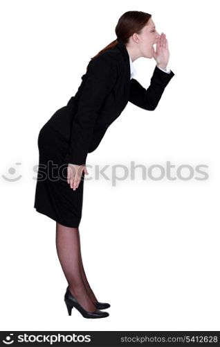 businesswoman shouting
