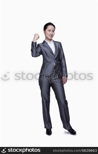 Businesswoman showing her strength