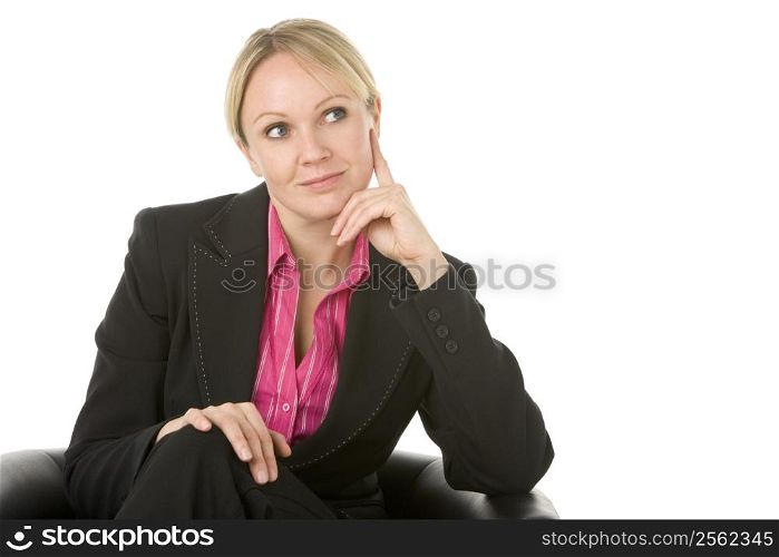 Businesswoman Sitting And Thinking